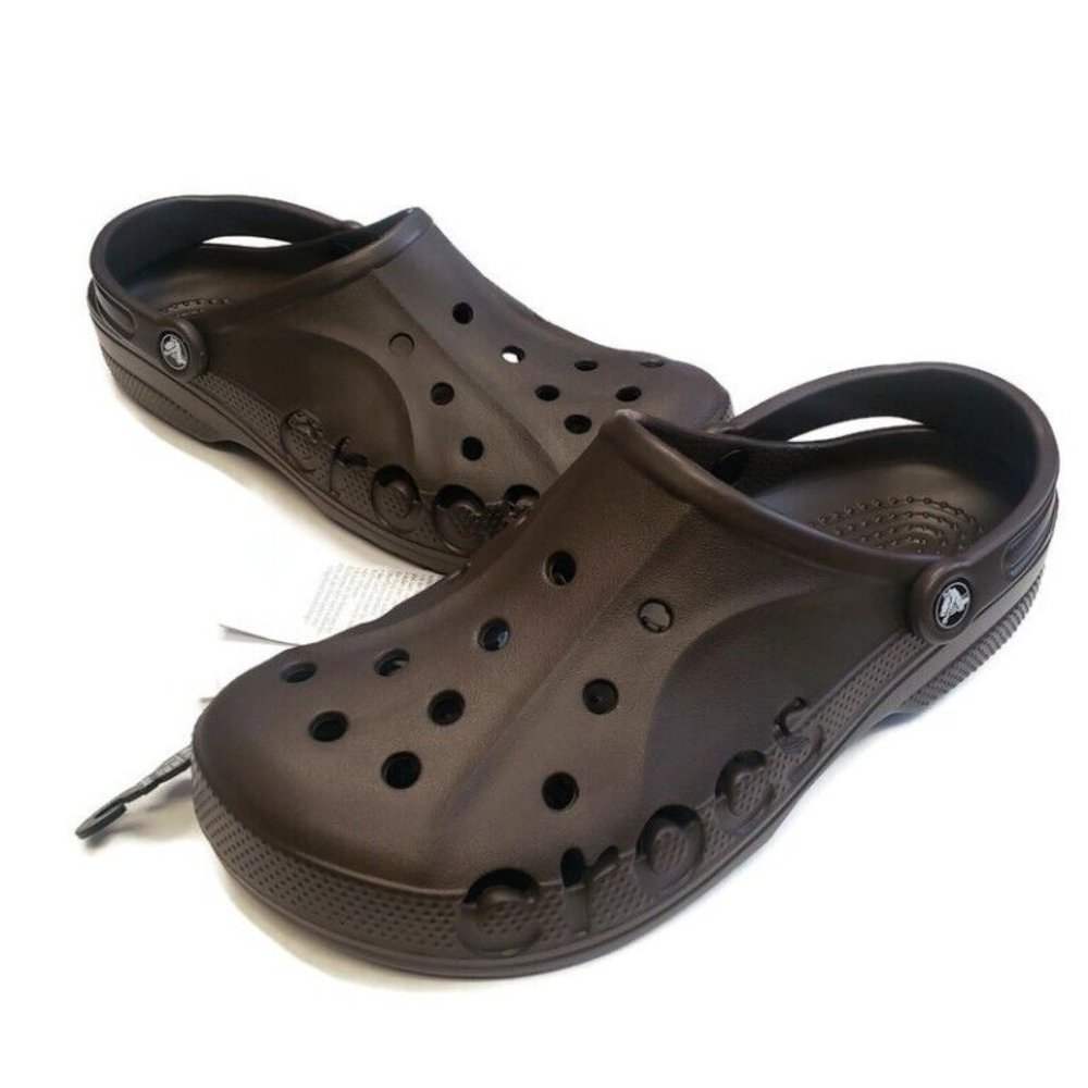CROCS Baya Mens Size 10 Womens 12 Lightweight Slip On Clogs Shoes Espresso Brown - Picture 4 of 8